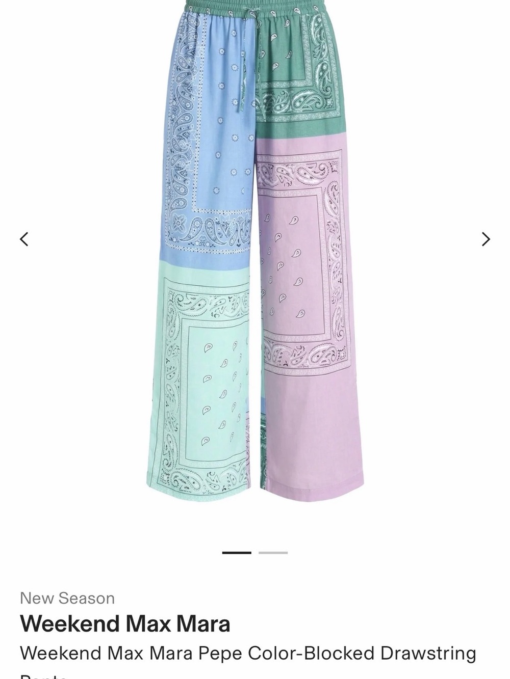 Weekend Max Mara Bandana Color-Blocked Drawstring Pants